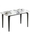 HOMCOM Dining Table for 4, Modern Kitchen Table with Sintered Stone Tabletop, Metal Legs, White