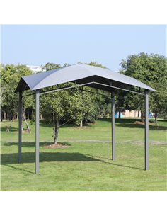 Outsunny 3x3M Outdoor Patio Gazebo Pavilion with Steel Frame, Grey 2