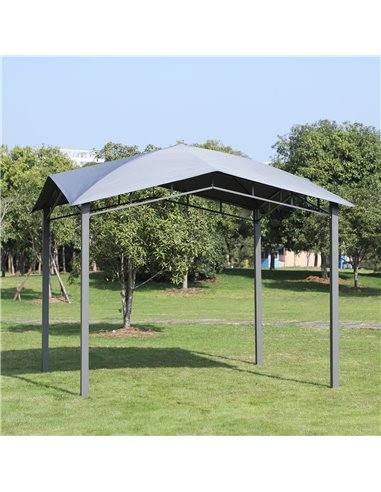Outsunny 3x3M Outdoor Patio Gazebo Pavilion with Steel Frame, Grey