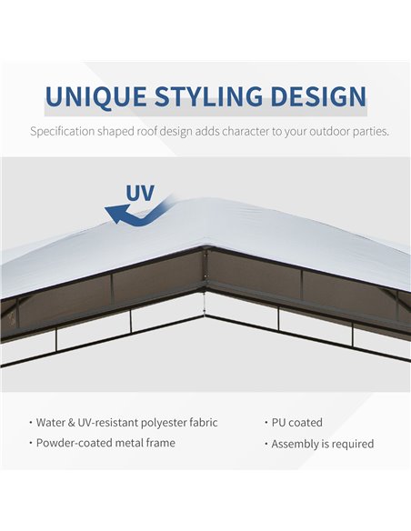 Outsunny 3x3(m) Outdoor Patio Gazebo Pavilion Canopy Tent Sunshade Steel Frame Grey - pic 18443 | FastDaddyshop