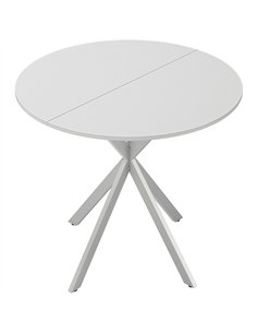 HOMCOM 80cm Industrial Round Dining Table - White