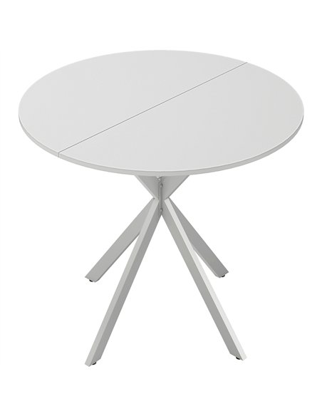 HOMCOM 80cm Industrial Round Dining Table - White - pic 184451 | FastDaddyshop