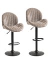 HOMCOM Bar Stools Set of 2, Swivel Barstools with Back, Adjustable Height and Footrest for Kitchen Island, Dining Room, Brown