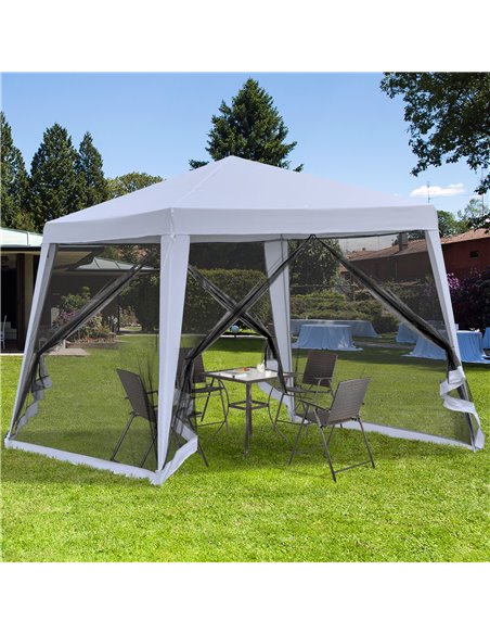 Outsunny 3x3M Outdoor Garden Gazebo with Mesh Screen Side Walls, Grey - pic 18450 | FastDaddyshop