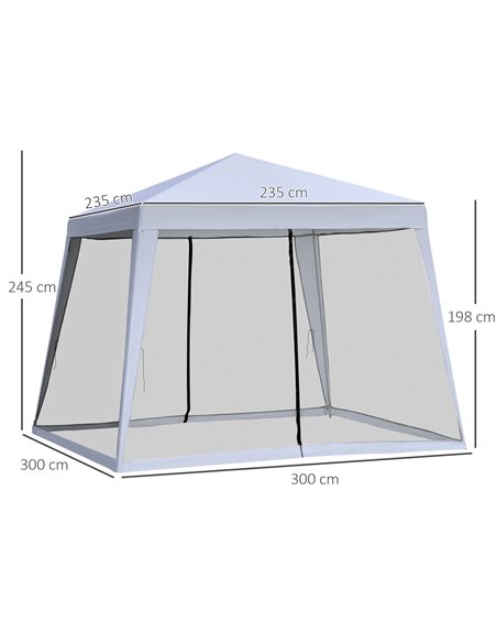 Outsunny 3x3M Outdoor Garden Gazebo with Mesh Screen Side Walls, Grey - pic 18451 | FastDaddyshop