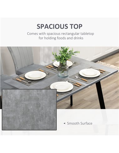 HOMCOM Dining Set, Kitchen Table with 2 Velvet Upholstered Chairs, Dark Grey