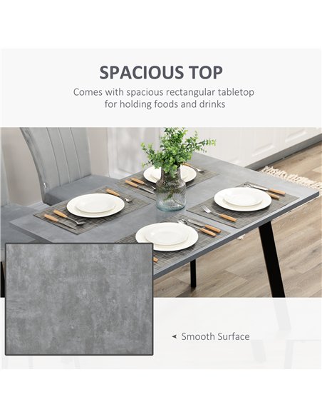 HOMCOM Dining Set, Kitchen Table with 2 Velvet Upholstered Chairs, Dark Grey - pic 184518 | FastDaddyshop