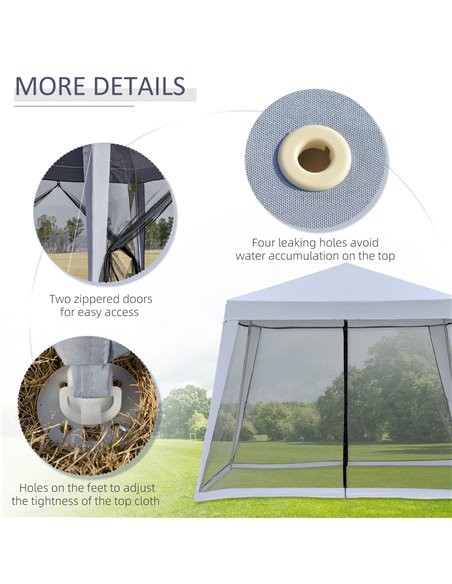 Outsunny 3 x 3 meter Outdoor Garden Gazebo Canopy Tent Sun Shade Event Shelter with Mesh Screen Side Walls Grey - pic 18454 | FastDaddyshop