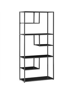 HOMCOM Industrial Accent Display Rack 7 Tier Bookcase, Display Rack for Living Room, Office, Bedroom, Black