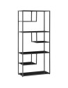 HOMCOM Industrial Accent Display Rack 7 Tier Bookcase, Display Rack for Living Room, Office, Bedroom, Black