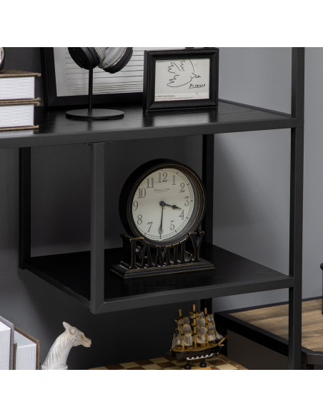 HOMCOM Industrial Accent Display Rack 7 Tier Bookcase, Display Rack for Living Room, Office, Bedroom, Black - pic 184557 | FastDaddyshop