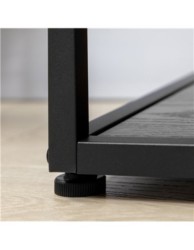 HOMCOM Industrial Accent Display Rack 7 Tier Bookcase, Display Rack for Living Room, Office, Bedroom, Black