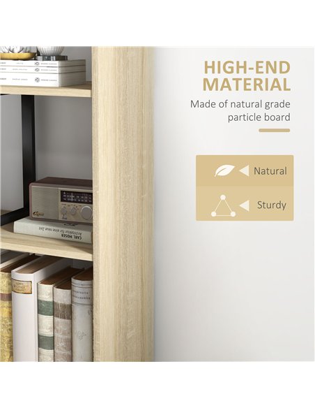 HOMCOM 5-Tier Bookcase, Wooden Ladder Bookshelf Display Stand, Oak - pic 184563 | FastDaddyshop