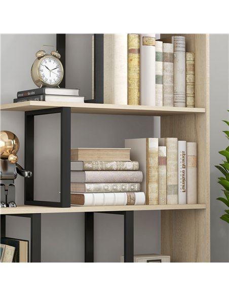 HOMCOM 5-Tier Bookcase, Wooden Ladder Bookshelf Display Stand, Oak - pic 184566 | FastDaddyshop