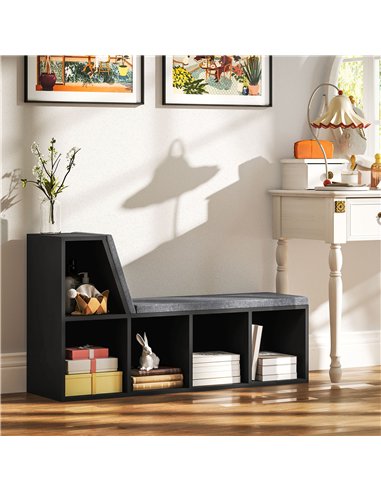 HOMCOM 2 Tier Modern Bookcase Bookshelf with Removable Cushions for Living Room