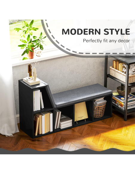 HOMCOM 2 Tier Modern Bookcase Bookshelf with Removable Cushions for Living Room - pic 184571 | FastDaddyshop