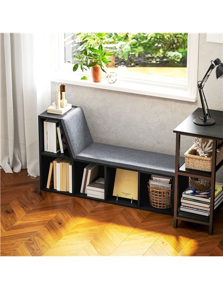 HOMCOM 2 Tier Modern Bookcase Bookshelf with Removable Cushions for Living Room - pic 184575 | FastDaddyshop