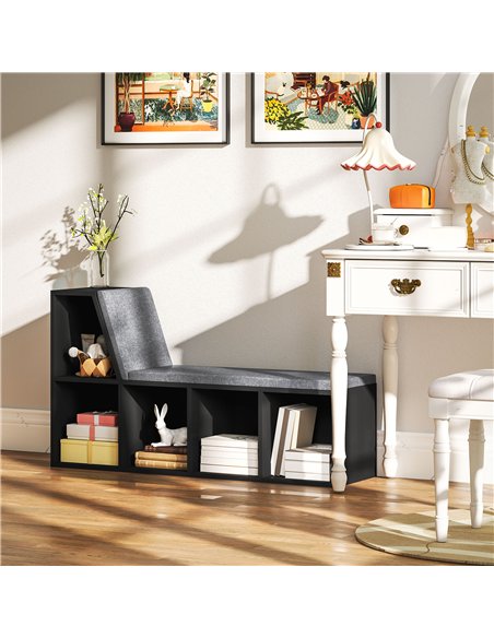 HOMCOM 2 Tier Modern Bookcase Bookshelf with Removable Cushions for Living Room - pic 184576 | FastDaddyshop