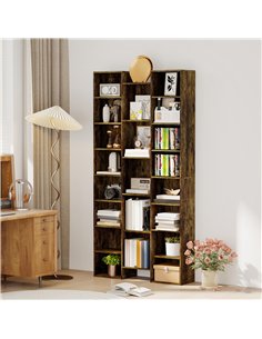 HOMCOM 21-Compartment Bookshelf - Brown 2