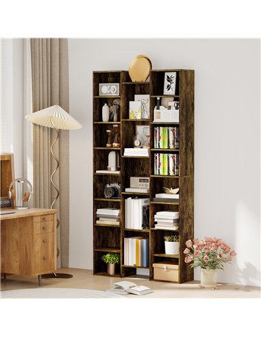 HOMCOM 21-Compartment Bookshelf - Brown