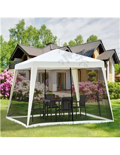 Outsunny 3x3m Outdoor Gazebo Tent with Mesh Screen Walls, Cream-white 2