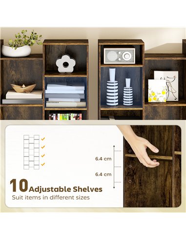 HOMCOM 21-Compartment Bookshelf - Brown