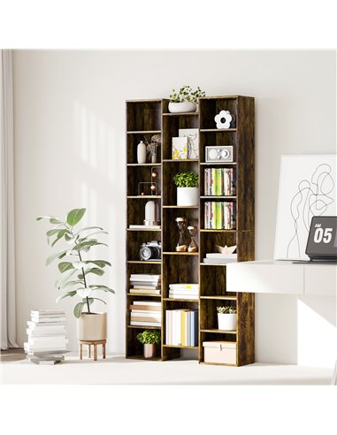 HOMCOM 21-Compartment Bookshelf - Brown