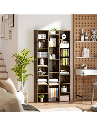 HOMCOM 21-Compartment Bookshelf - Brown