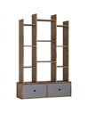 HOMCOM 12 Shelf Storage Unit, with Drawers - Brown