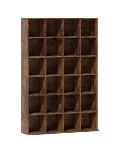 HOMCOM CD Storage Unit with Adjustable Shelves, 89 x 130.5 cm, Rustic Brown