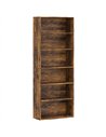 HOMCOM Six Shelf Bookcase - Rustic Brown