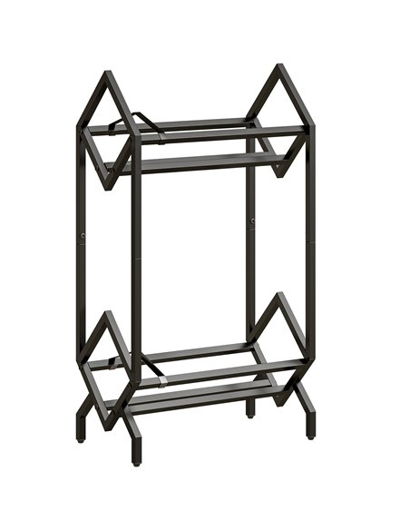 HOMCOM 50 CD Storage Rack, 2-Tier Metal CD Storage Unit, Free Standing, Easy to Assemble, Black - pic 184631 | FastDaddyshop