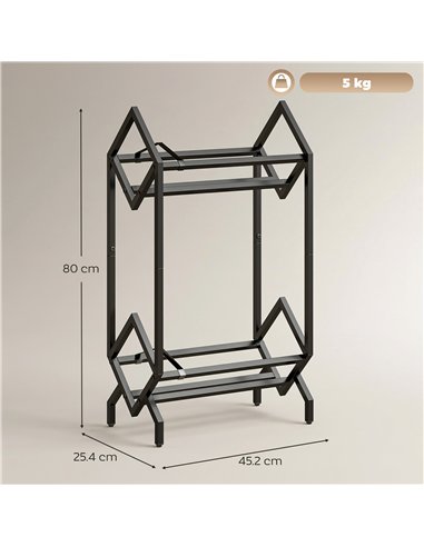 HOMCOM 50 CD Storage Rack, 2-Tier Metal CD Storage Unit, Free Standing, Easy to Assemble, Black