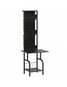 HOMCOM Vinyl Record Player Stand Record Storage with Player Stand Oxford Fabric Pockets Bottom Shelf, Black