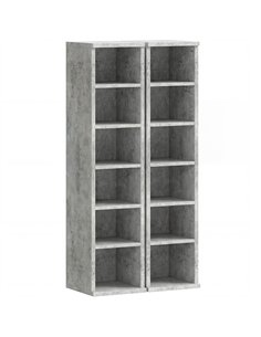 HOMCOM Set of 2 CD Media Display Shelf Unit Tower Rack with Adjustable Shelves, Grey