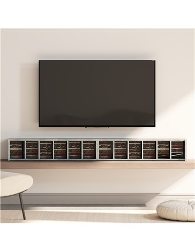 HOMCOM Set of 2 CD Media Display Shelf Unit Tower Rack with Adjustable Shelves, Grey