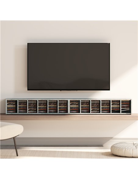 HOMCOM Set of 2 CD Media Display Shelf Unit Tower Rack with Adjustable Shelves, Grey - pic 184729 | FastDaddyshop