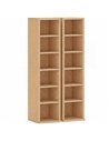 HOMCOM Set of 2 CD Media Display Shelf Unit Tower Rack with Adjustable Shelves, Natural