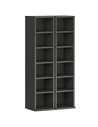 HOMCOM Set of 2 CD Media Display Shelf Unit Tower Rack with Adjustable Shelves, Black