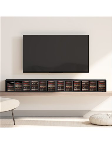 HOMCOM Set of 2 CD Media Display Shelf Unit Tower Rack with Adjustable Shelves, Black