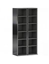 HOMCOM Set of 2 CD Media Display Shelf Unit Tower Rack with Adjustable Shelves, High Gloss Black