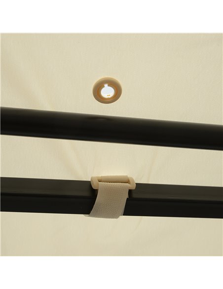 Outsunny 3 x 2.5 m Metal Pergola Wall Mounted Gazebo Door Canopy for Party Garden Sunshade with Extended Shelter, Cream White - pic 18483 | FastDaddyshop