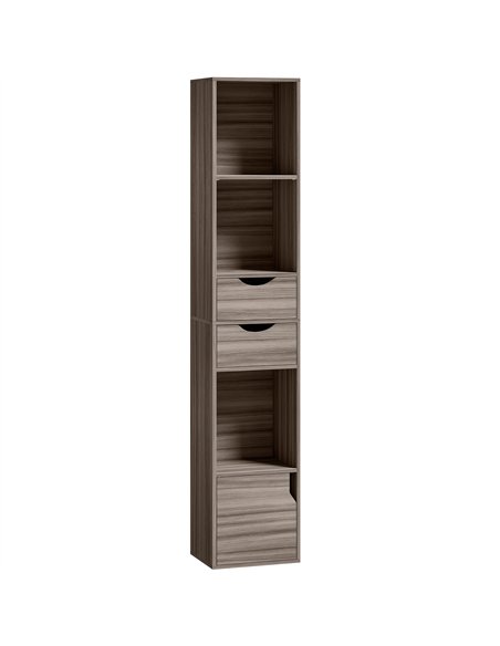 HOMCOM Bookcase with Drawers Adjustable Shelf Bookshelf with 2 Drawers and Cabinet 158 cm Grey - pic 184838 | FastDaddyshop