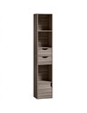 HOMCOM Bookcase with Drawers Adjustable Shelf Bookshelf with 2 Drawers and Cabinet 158 cm Grey