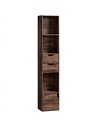 HOMCOM Bookcase with Drawers Adjustable Shelf Bookshelf with 2 Drawers and Cabinet 158 cm Rustic Brown
