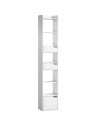 HOMCOM Bookcase Tall Narrow with 5 Tiers and Drawers Freestanding Bookshelf Storage Cabinet for Living Room White Wood Effect