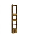HOMCOM Bookcase Tall Narrow with 5 Tiers and Drawers Freestanding Bookshelf Storage Cabinet for Living Room Rustic Brown