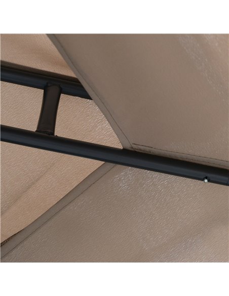 Outsunny Outdoor Garden Gazebo Tent, 2-tier Roof W/Netting, 295L x 295W x 263Hcm-Taupe - pic 18493 | FastDaddyshop