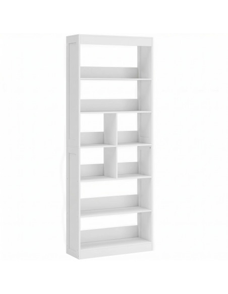 HOMCOM Bookcase, 6-Tier Bookshelf with Open Storage Shelves, Cubes, 180 cm Tall Display Shelf with Anti-Tipping Design, White - pic 184946 | FastDaddyshop