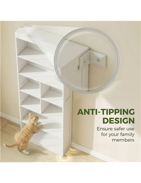 HOMCOM Bookcase, 6-Tier Bookshelf with Open Storage Shelves, Cubes, 180 cm Tall Display Shelf with Anti-Tipping Design, White - pic 184951 | FastDaddyshop